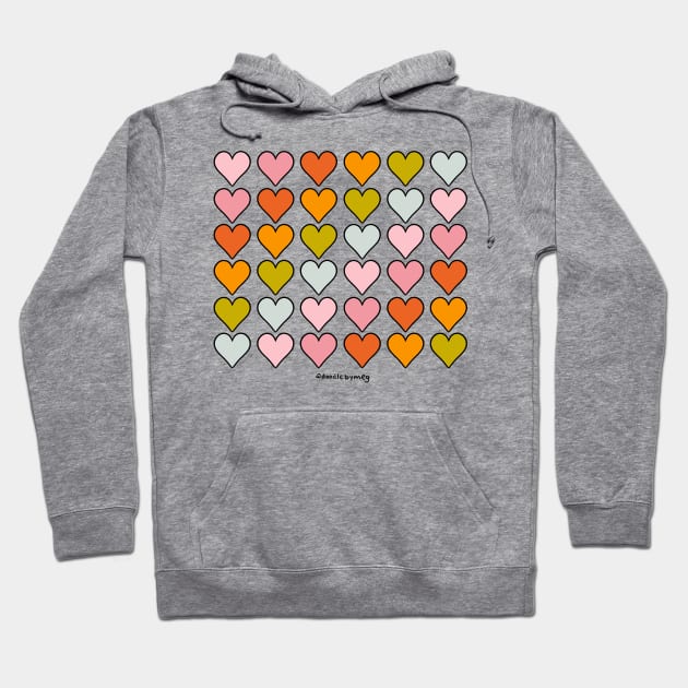 Rainbow Hearts Hoodie by Doodle by Meg